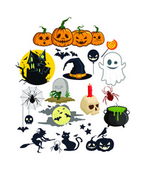 halloween mascot cartoon in vector