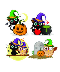 halloween mascot cartoon in vector
