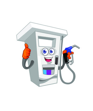 Pump Gas Mascot Cartoon In Vector