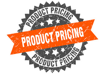 Fototapeta premium product pricing stamp. grunge round sign with ribbon