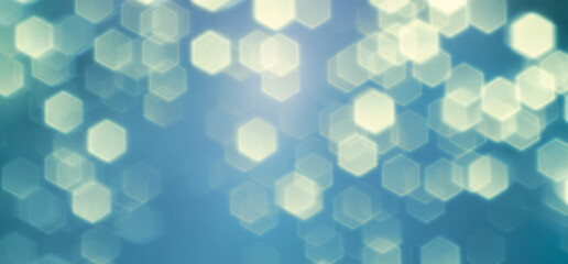 bright hex bokeh on a blue background © Анна Майорова