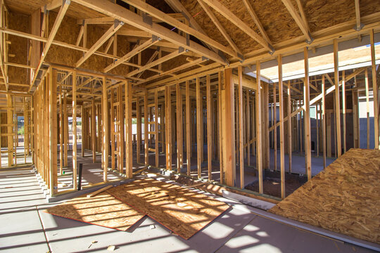Framing Stage Of New Home Construction
