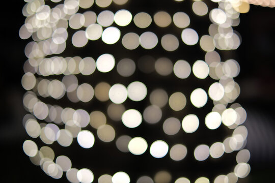 light bokeh on black background