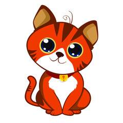 cute cat mascot cartoon in vector