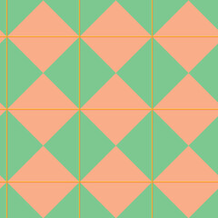 Classic abstract geometric diamond check on peach background.