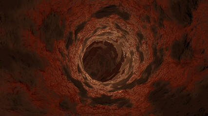 3D illustration graphic of a cave or tunnel, which has beautiful hard rough texture or pattern on the wall.