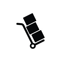 Box cart icon vector isolated on white, logo sign and symbol.