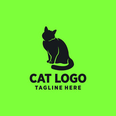 Cat Logo Template Design flat minimalist silhouette cat