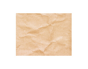 Brown creased paper isolated on white background , clipping path