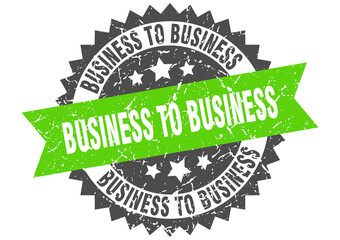 Obraz premium business to business stamp. grunge round sign with ribbon