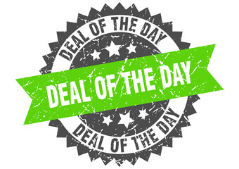 Obraz premium deal of the day stamp. grunge round sign with ribbon
