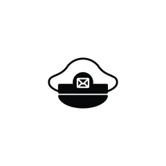 Postman cap icon vector isolated on white, logo sign and symbol.