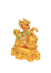 Kirin or Kylin, chinese dragon-headed unicorn isolated on white background.