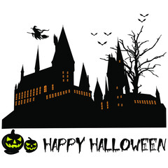 halloween background with castle