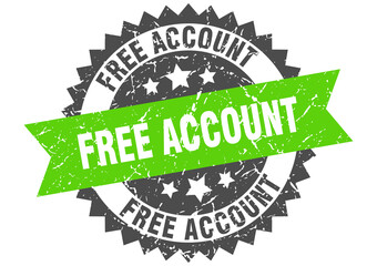 Obraz premium free account stamp. grunge round sign with ribbon