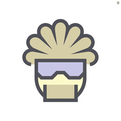 Doctor or scientist character icon. That wearing special personel protective equipment (PPE) for the coronavirus (covid-19) outbreak treat patient. Vector illustration line icon design. 48x48 pixel. - obrazy, fototapety, plakaty