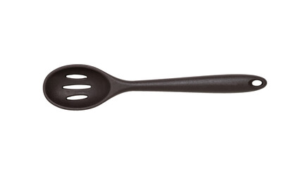 Silicone spoon with holes isolated on a white background.