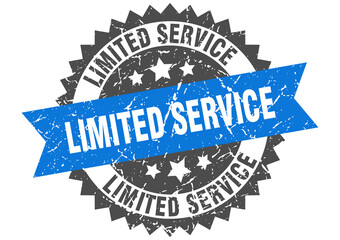 limited service stamp. grunge round sign with ribbon