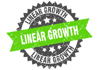 Obraz premium linear growth stamp. grunge round sign with ribbon