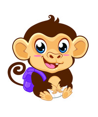 monkey cute mascot cartoon