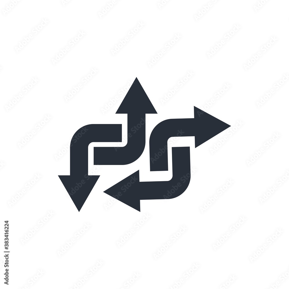 Poster different direction arrows. vector icon isolated on white background.