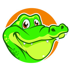 crocodile mascot cartoon in vector