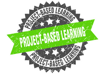 Obraz premium project-based learning stamp. grunge round sign with ribbon