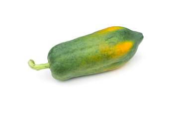 Papaya fruit on white background.