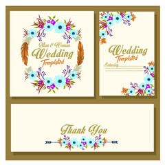 elegant floral wedding template in vector