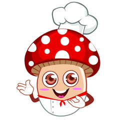 mushroom mascot cartoon in vector