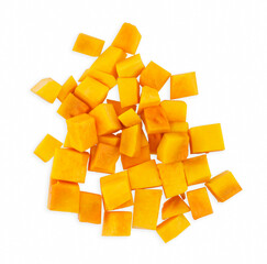 Butternut squash isolated on white background. Top View