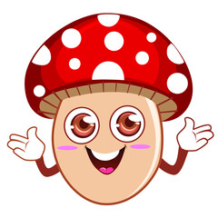 mushroom mascot cartoon in vector