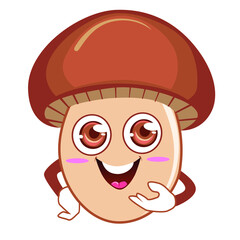 mushroom mascot cartoon in vector