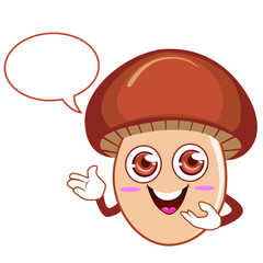 mushroom mascot cartoon in vector