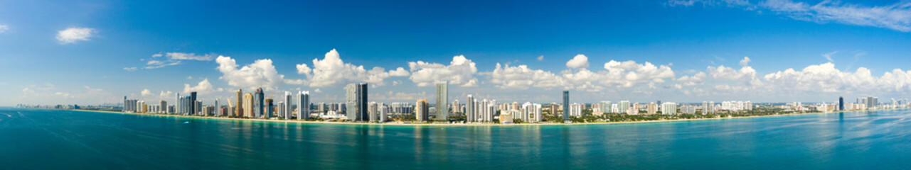 Fototapeta na wymiar Aerial morning panorama Sunny Isles Beach FL