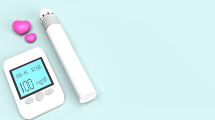 Blood Glucose Meter to test  diabetes for medical content 3d rendering.