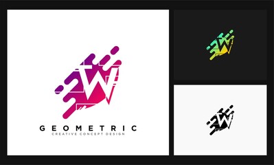 letter W logo geometric concept design