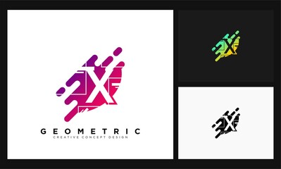 letter X logo geometric concept design