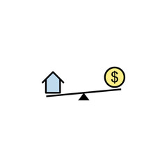 swing, house, dollar colored icon. Element of finance illustration. Signs and symbols colored icon can be used for web, logo, mobile app, UI, UX
