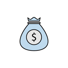 bag, money, dollar colored icon. Element of finance illustration. Signs and symbols colored icon can be used for web, logo, mobile app, UI, UX