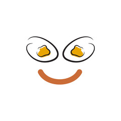 Scrambled egg logo design template