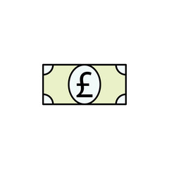 bill, money, pound colored icon. Element of finance illustration. Signs and symbols colored icon can be used for web, logo, mobile app, UI, UX