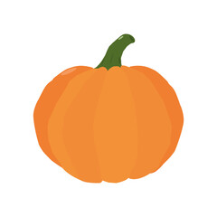 pumpkin in vector flat isolated on white. vegetable, autumn, card, sticker, icon, poster, halloween, thanksgiving