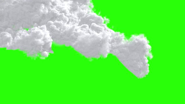 Computer simulation of snow avalanche on a green screen