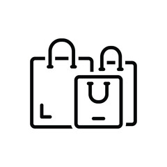 Black line icon for shopping