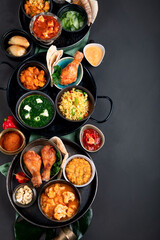 Assortment Indian recipes food various.