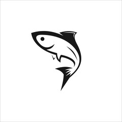 Fish logo design icon vector silhouette