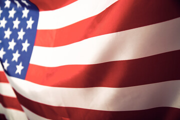 Closeup of American flag