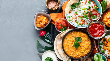 Assortment Indian recipes food various.