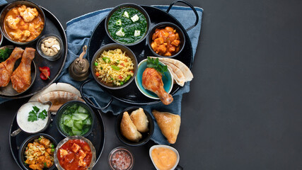 Assortment Indian recipes food various.